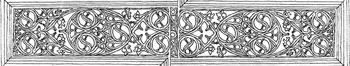 Zeichnung einer gothischen Altar-Ornamentik