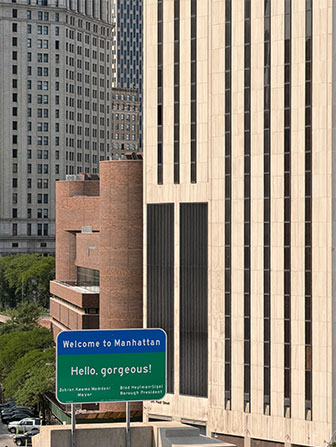 Autobahnschild in Manhattan