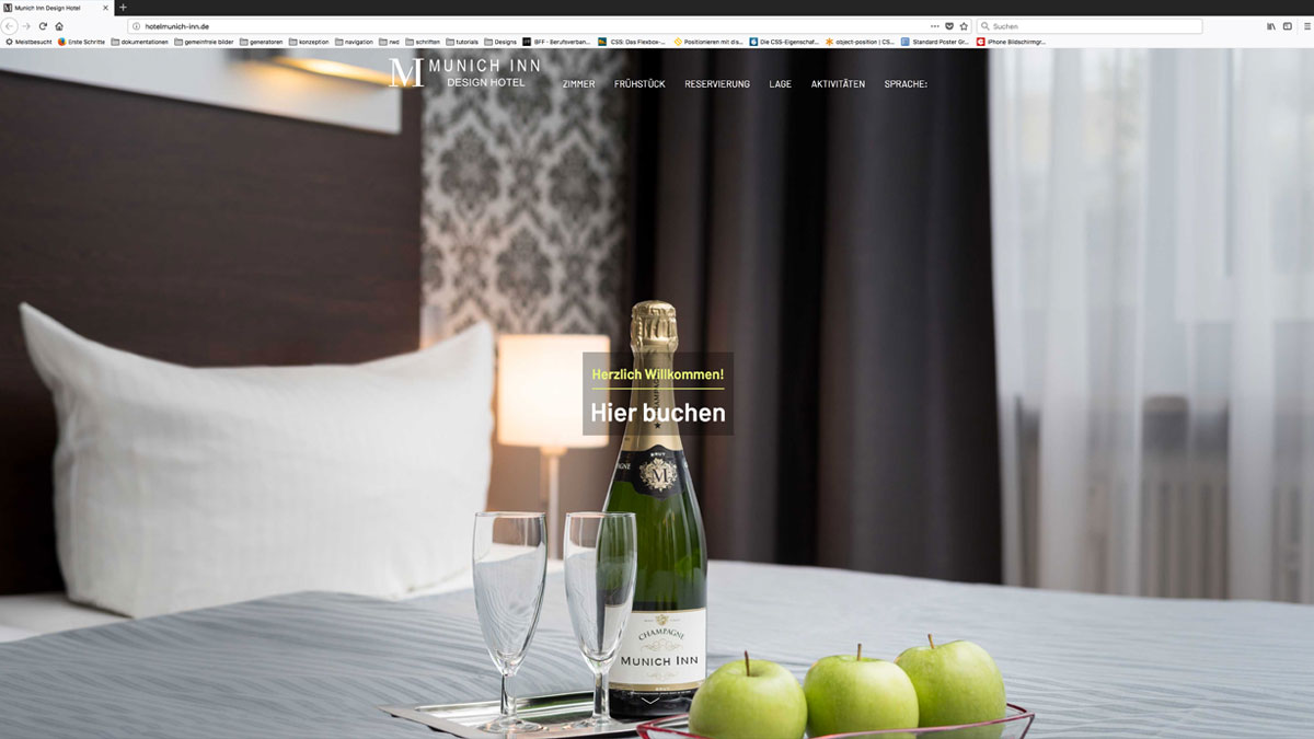 Screenshot Hotel Munich Inn Startseite